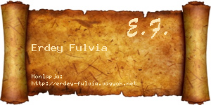 Erdey Fulvia névjegykártya